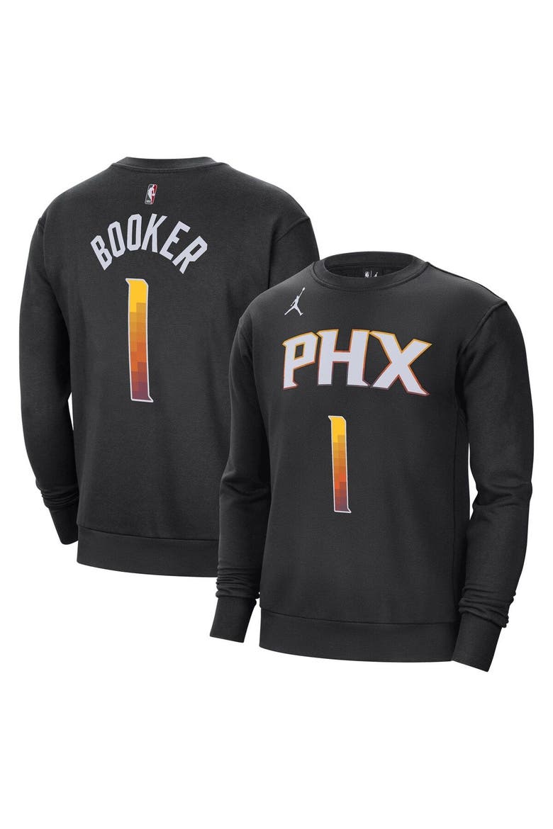 Men's Jordan Brand Devin Booker Black Phoenix Suns Statement Name & Number Pullover Sweatshirt, Main, color, Black