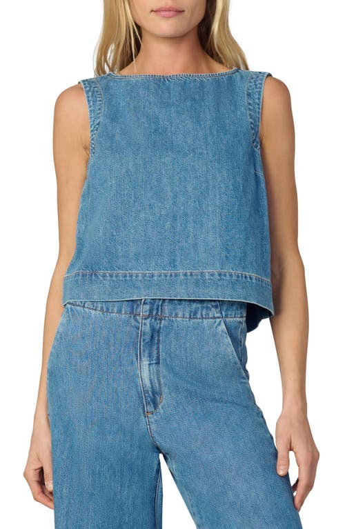 Joe's Jeans The Boat Neck Sleeveless Denim Top In Blue