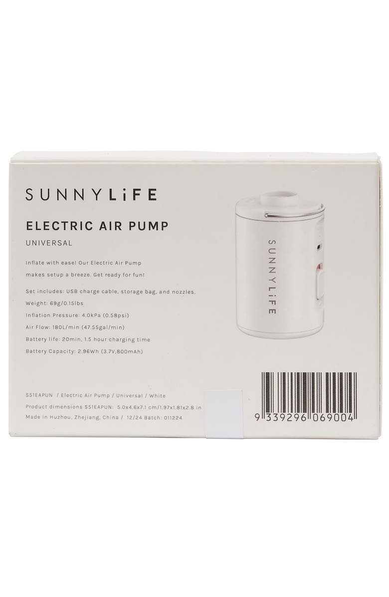 Sunnylife Electric Air Pumpwhiteusb Charging,Portable,Inflates Floats & Toys, Alternate, color, 