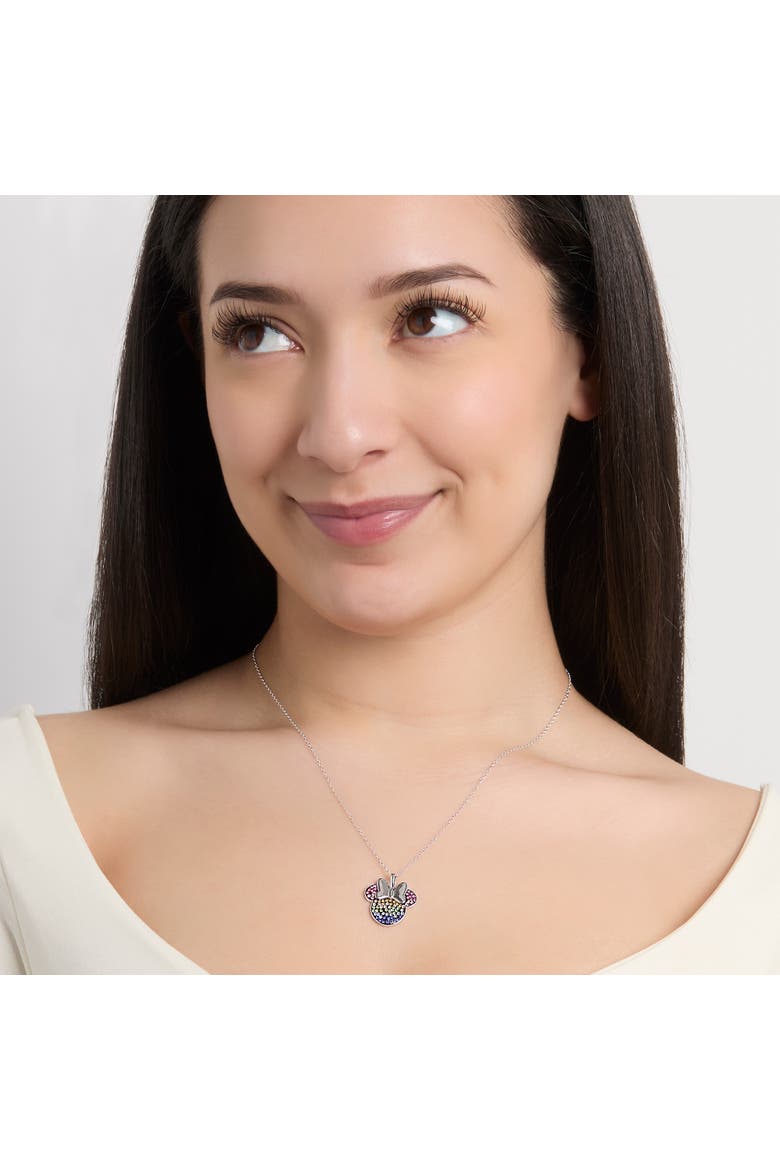 Rainbow Crystal Pendant Necklace, Alternate, color, Silver/ Multicolor