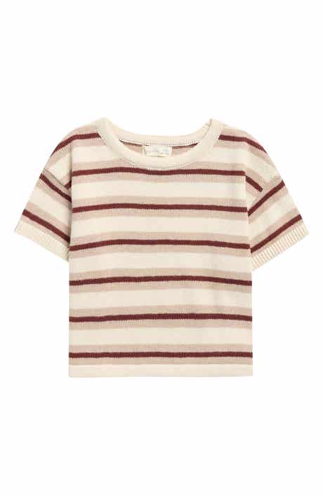 Kids' Stripe Knit Boxy Crop T-Shirt