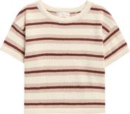 Rylee + Cru Kids' Stripe Knit Boxy Crop T-Shirt