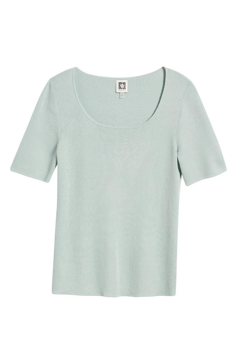Anne Klein Scoop Neck Short Sleeve Sweater, Alternate, color, 