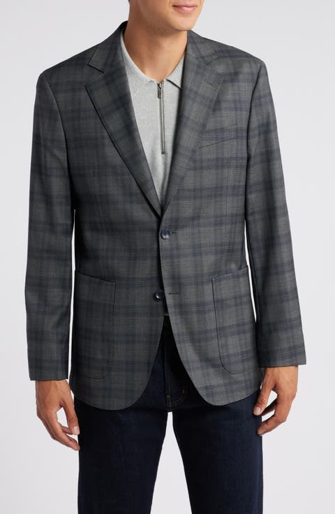 Plaid Wool Sport Coat (Regular & Big)