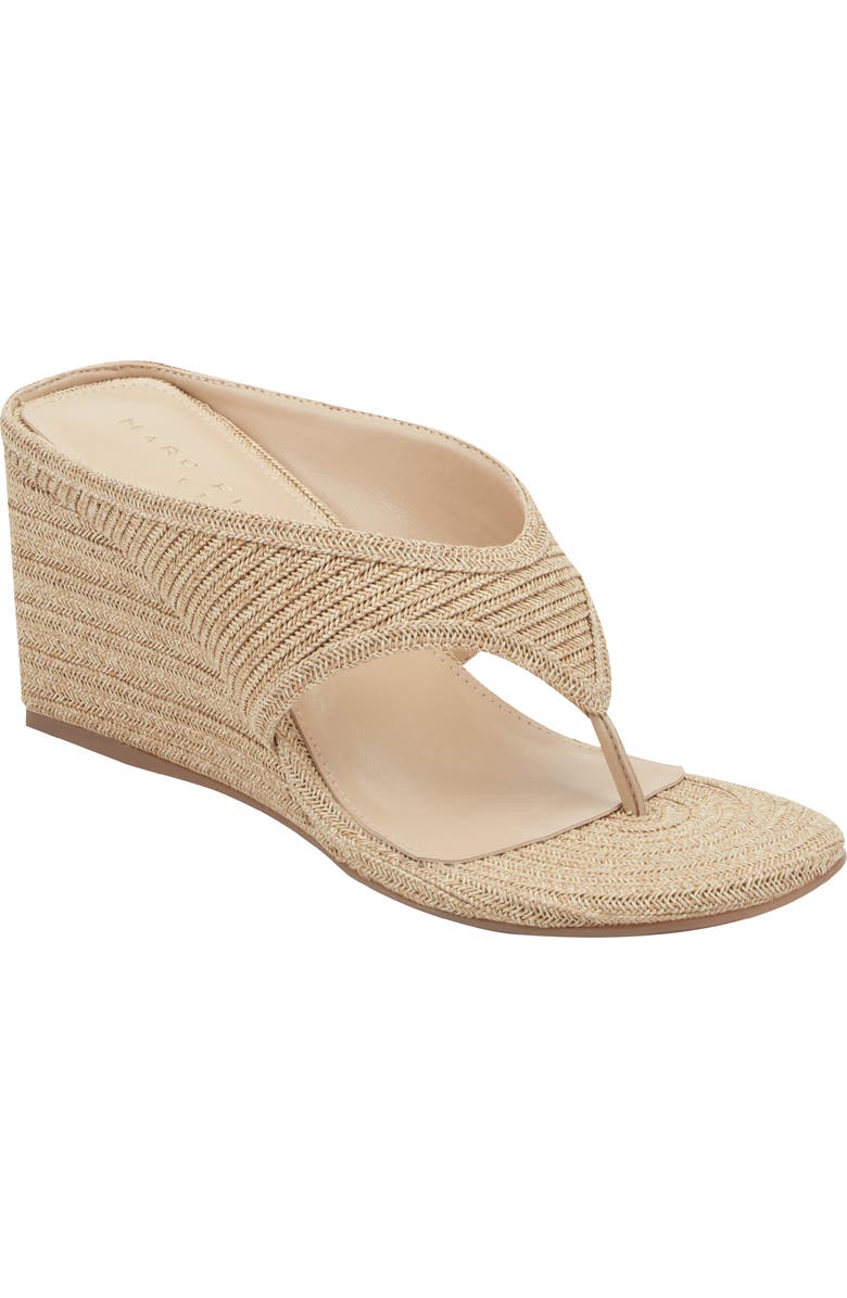 Marc Fisher LTD Udena Wedge Flip Flop, Main, color, Light Natural