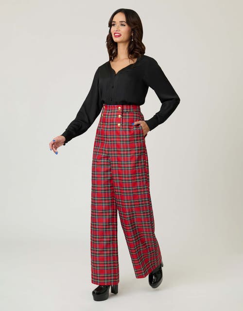 Smak Parlour Wide Leg Sailor Pants In Red