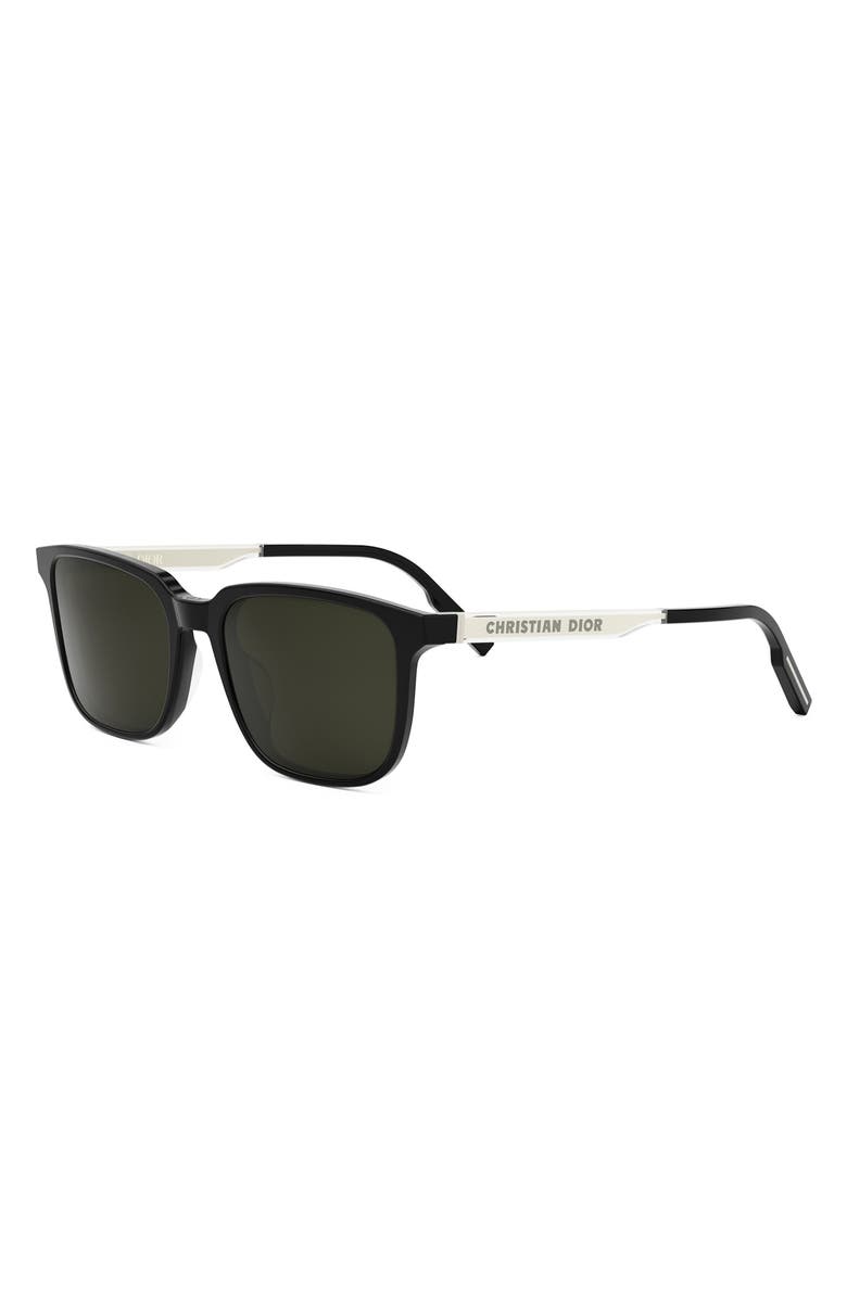 DIOR 'DiorTag SU 56mm Square Sunglasses, Alternate, color, Black/ Other / Green
