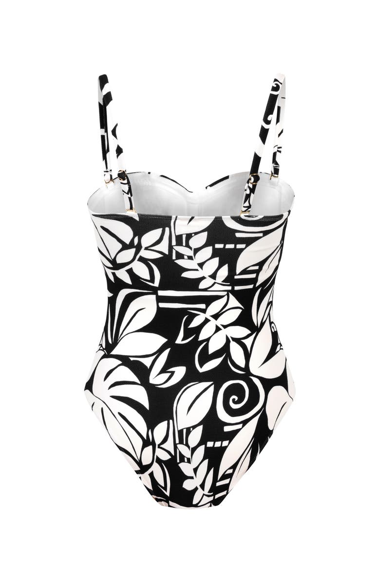 Hunkemöller Mauritius Bandeau Bathingsuit, Alternate, color, Caviar