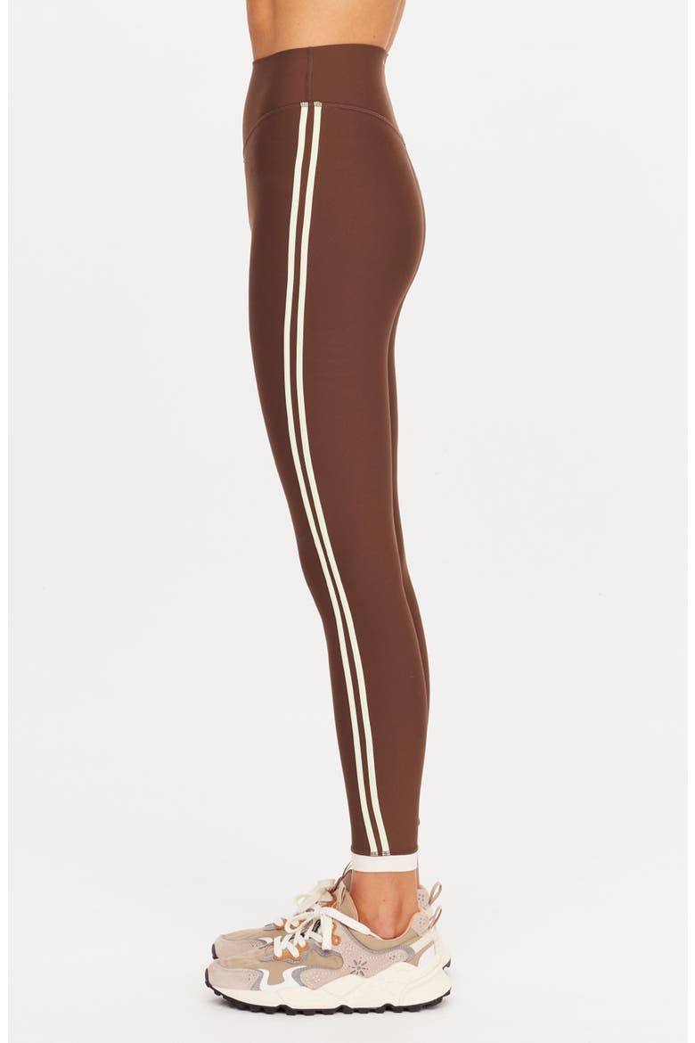 Daytona High Waist Stripe Midi Leggings, Alternate, color, BROWN