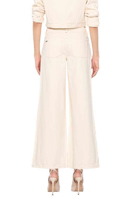 Alice And Olivia Amazing Low Rise Cropped Wide Leg Jeans In Natural In White