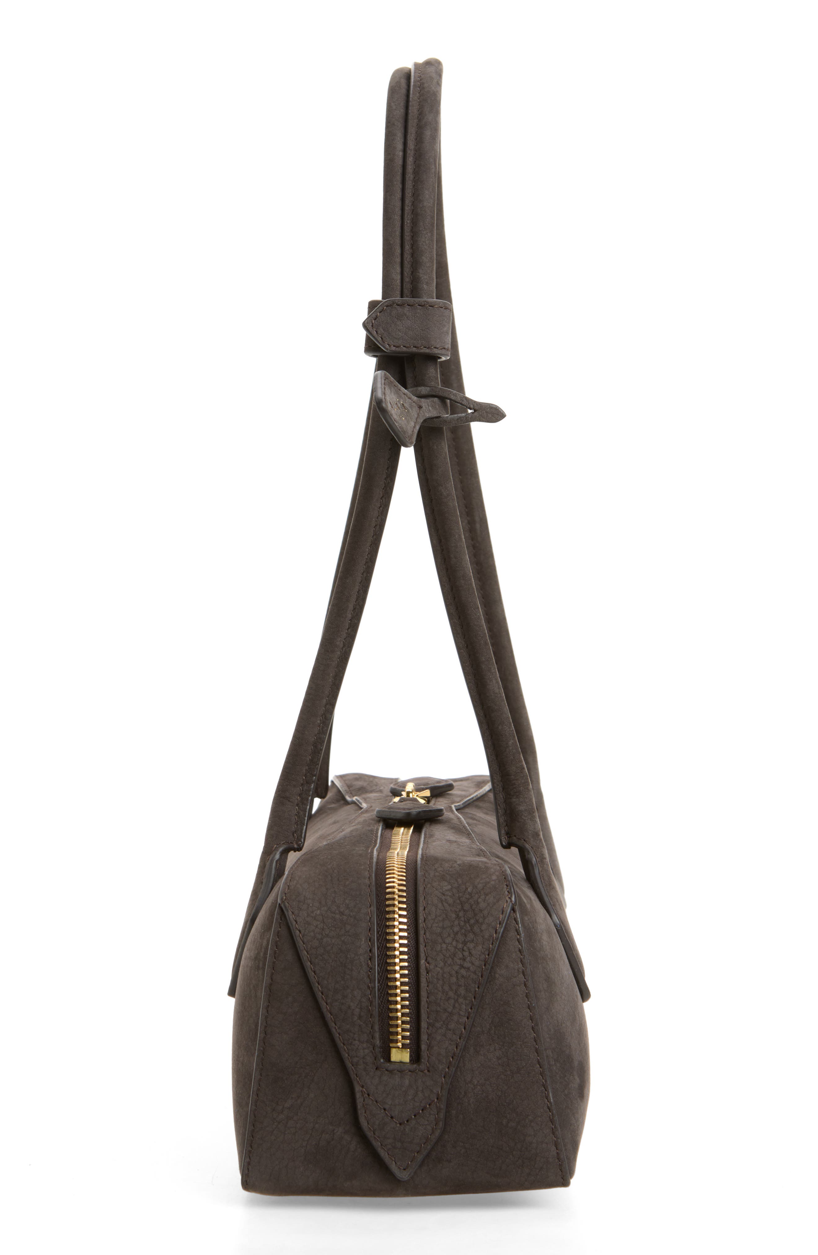 Medium Le Teckel Suede East/West Shouder Bag, Alternate, color, ANTHRACITE