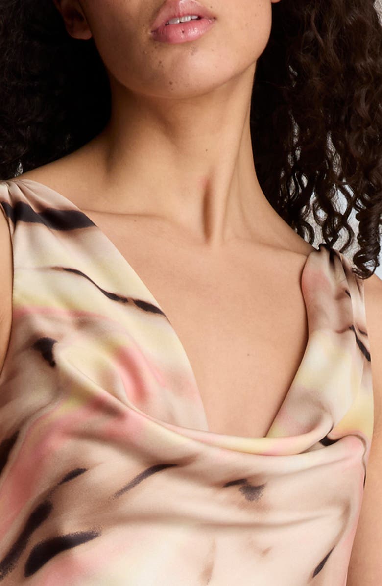 Kenneth Cole Asymmetric Hem Sleeveless Maxi Dress, Alternate, color, Timeless Taupe Multi