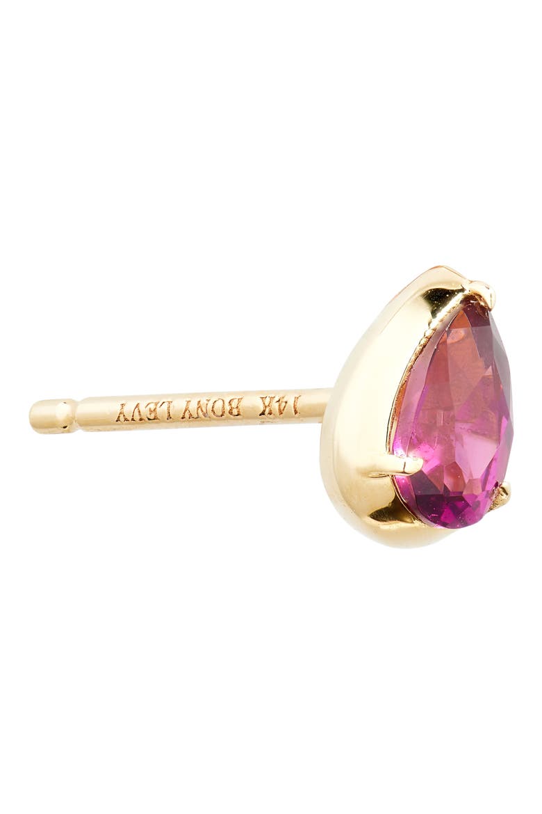Garnet Teardrop Stud Earrings (Nordstrom Exclusive), Alternate, color, 14K YELLOW GOLD