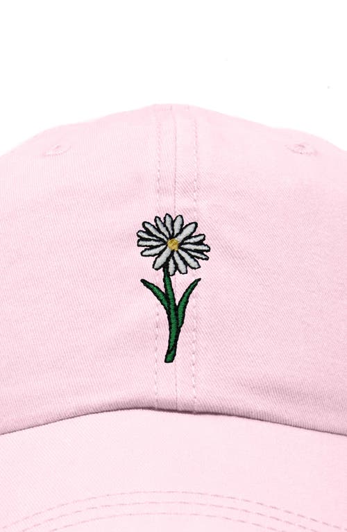 Dalix Daisy Embroidered Everyday Hat In Washed Pink
