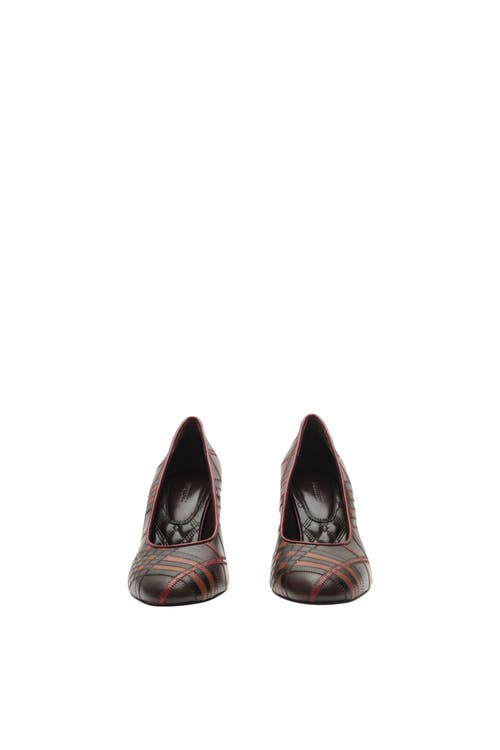 Burberry Check Leather Trinket Pumps In Multi