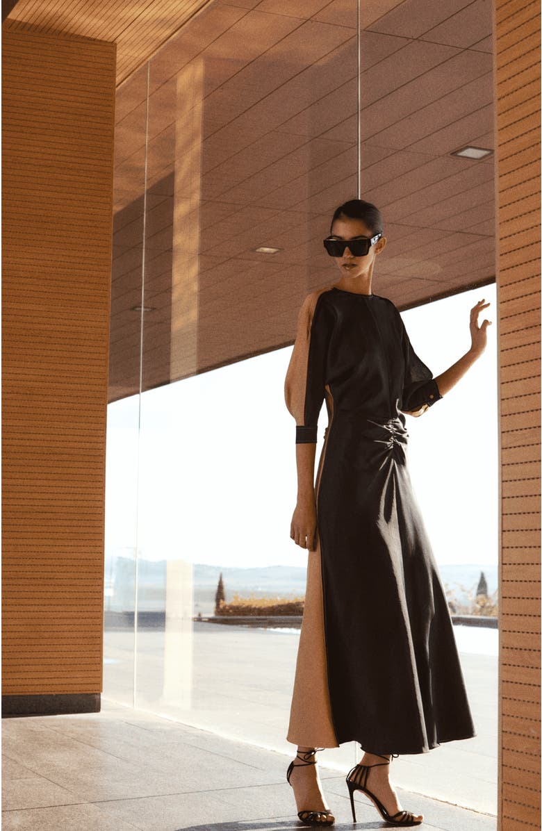 The IQ Collection Fabiana Dress, Alternate, color, Black And Brown