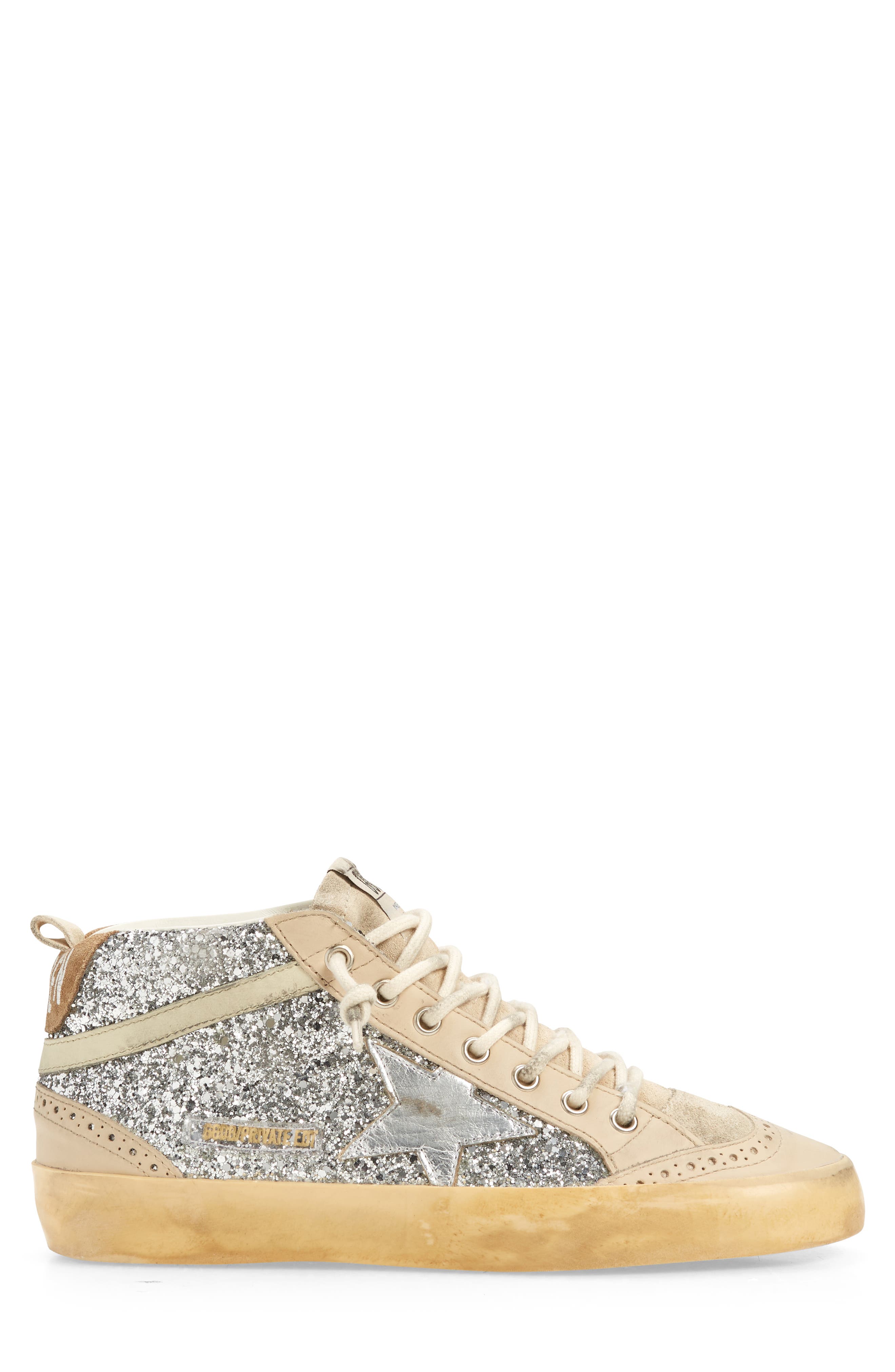 Golden Goose Mid Star Glitter Sneaker, Alternate, color, 