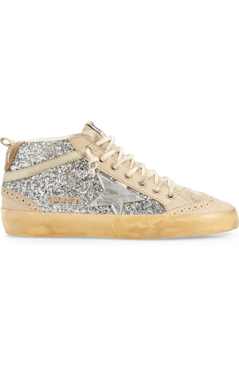 Golden Goose Mid Star Glitter Sneaker, Alternate, color,