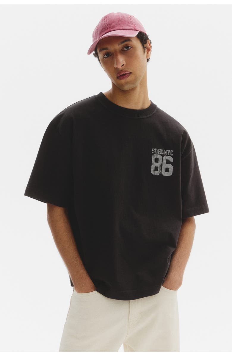 H&M Loose Fit Printed T-shirt, Alternate, color, Black/Soho Nyc