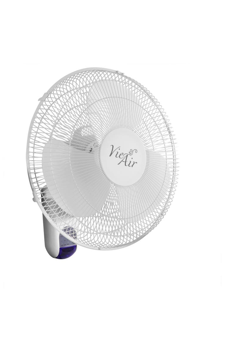 Vie Air 16 Inch 3 Speed Plastic Wall Fan with Remote Control, Alternate, color, White