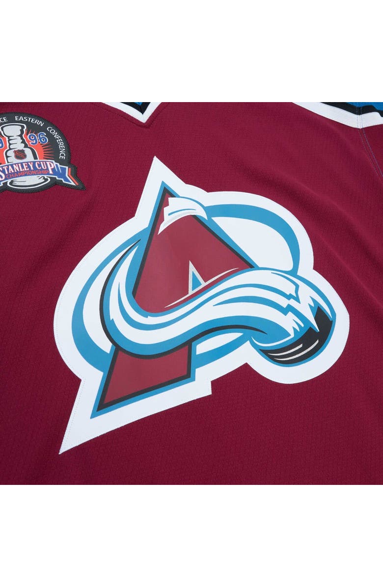 Mitchell & Ness Men's Mitchell & Ness Peter Forsberg Burgundy Colorado Avalanche  1995/96 Blue Line Player Jersey, Alternate, color, 