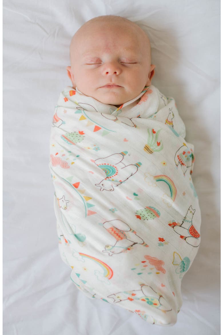 Llama Deluxe Muslin Swaddle Blanket, Alternate, color, LLAMA