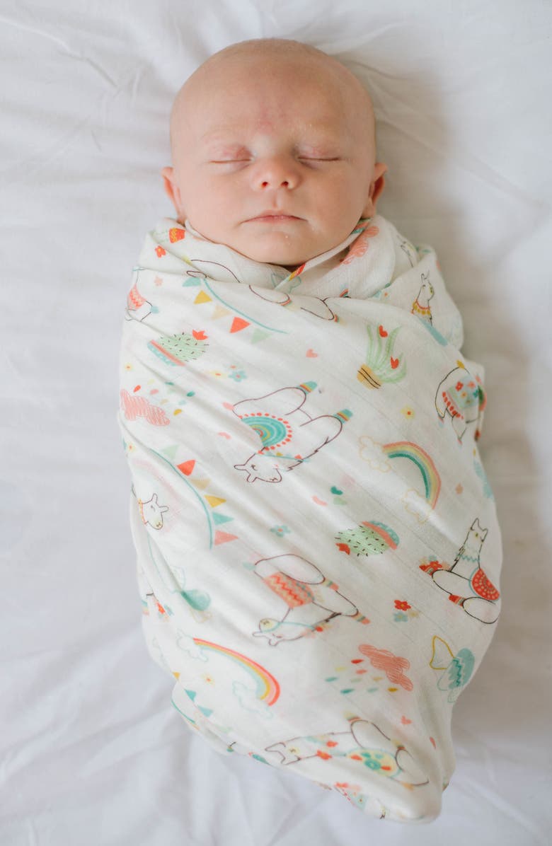 Loulou Lollipop Llama Deluxe Muslin Swaddle Blanket, Alternate, color,