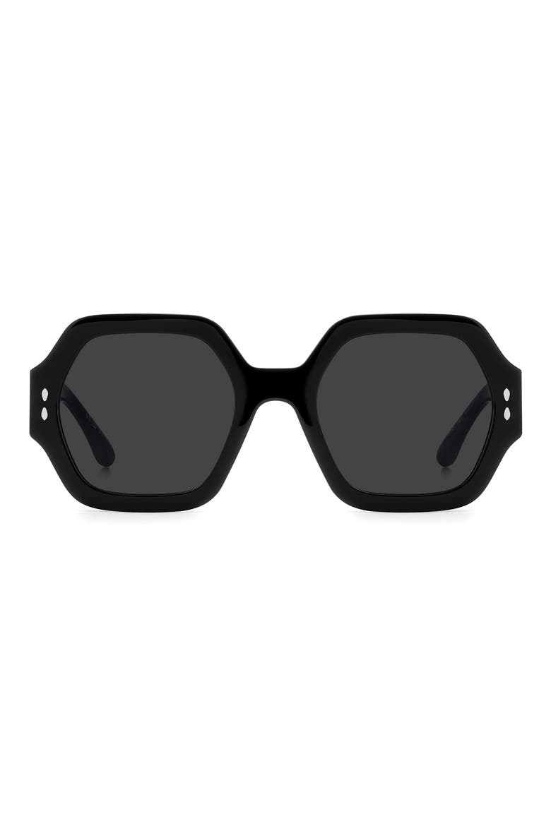 53mm Square Sunglasses, Main, color, BLACK HAVANA/ GREY