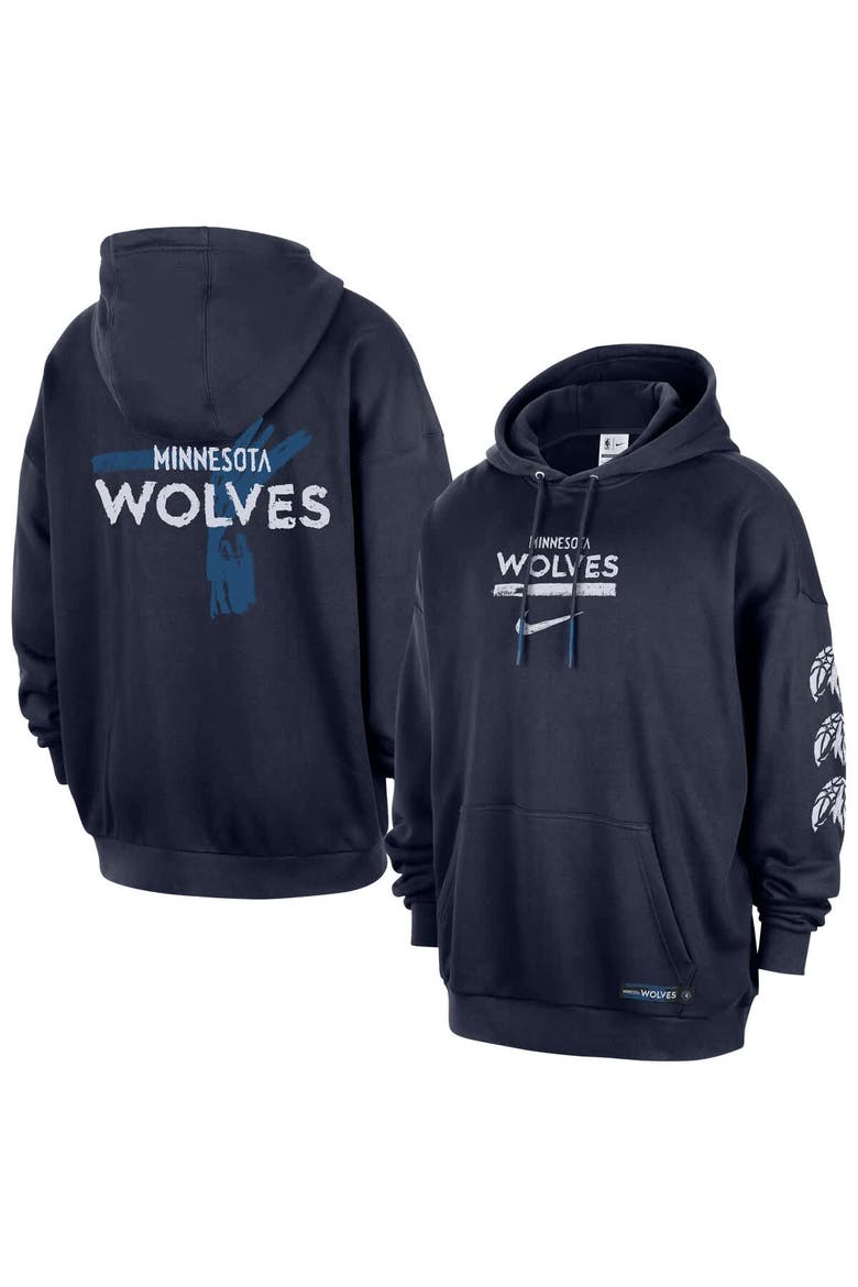 Men's Nike Navy Minnesota Timberwolves Courtside Club Premium Hoodie, Main, color, Navy