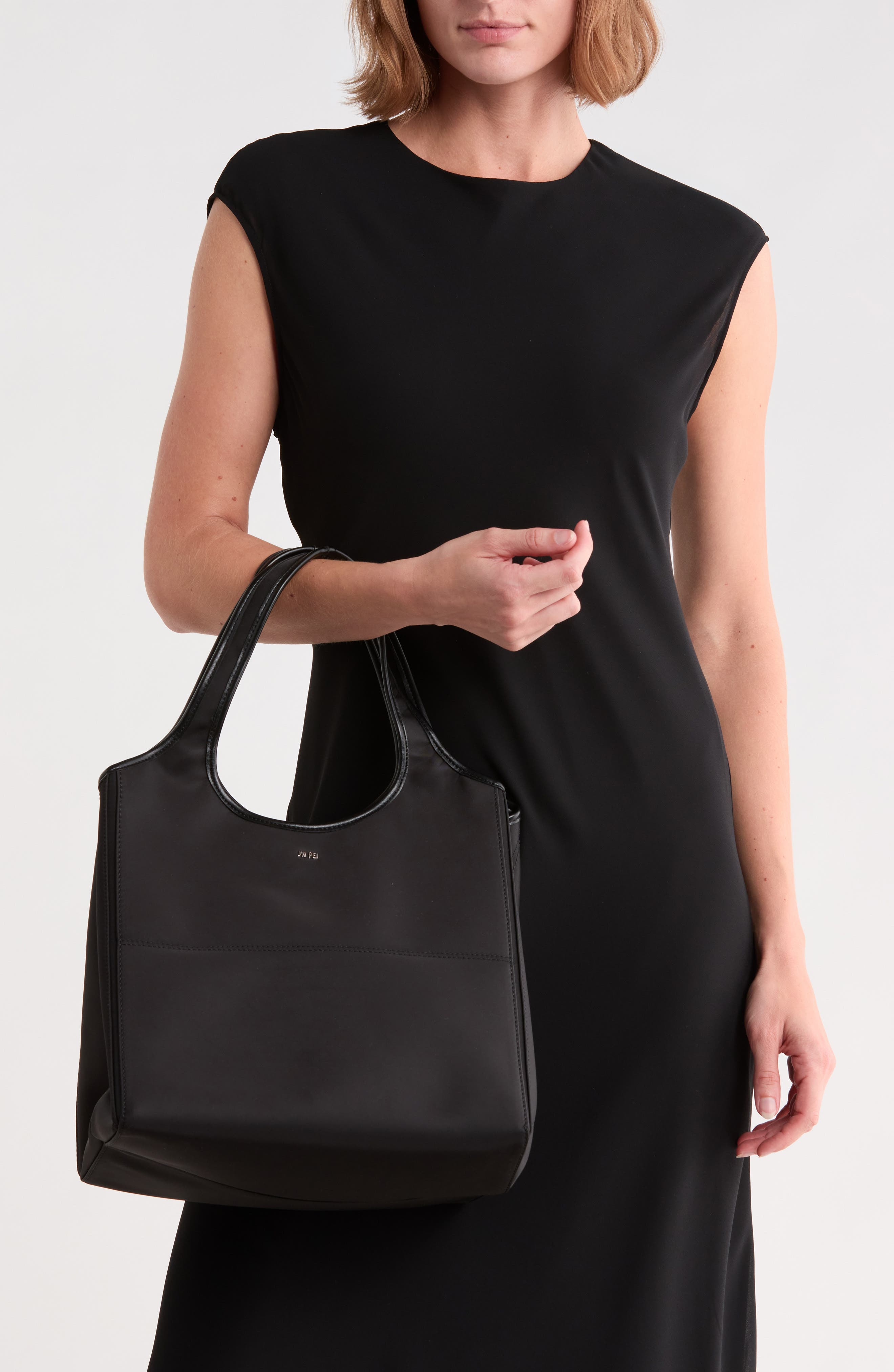 Eliana Nylon Tote, Alternate, color, BLACK