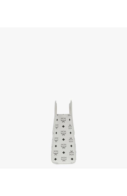 Mcm Diamond Visetos Leather Tote Bag In White