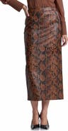 Avec Les Filles Faux Leather Midi Skirt