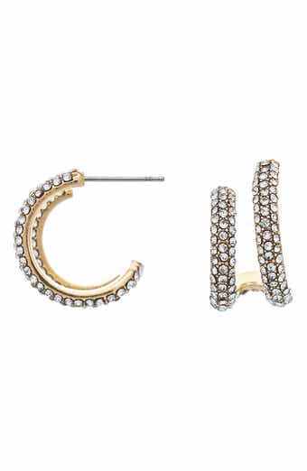 Double Hoop Pavé Earrings