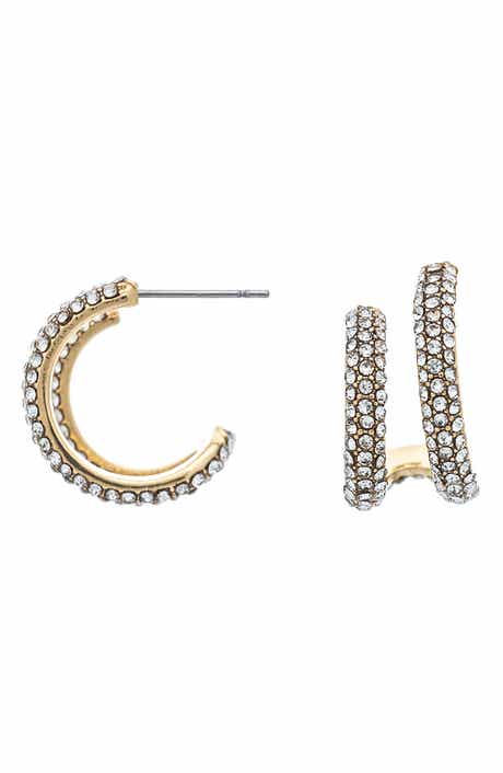 Double Hoop Pavé Earrings