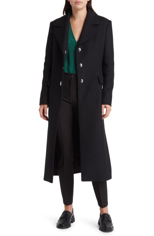 Hugo Boss Boss Clafa Wool Blend Longline Coat In Black
