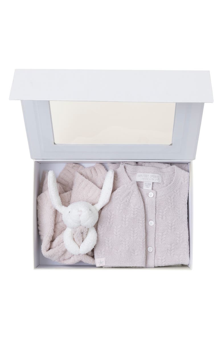 Barefoot Dreams<sup>®</sup> CozyChic Ultra Lite<sup>™</sup> Cardigan, Romper, Beanie & Blanket Set, Alternate, color, 