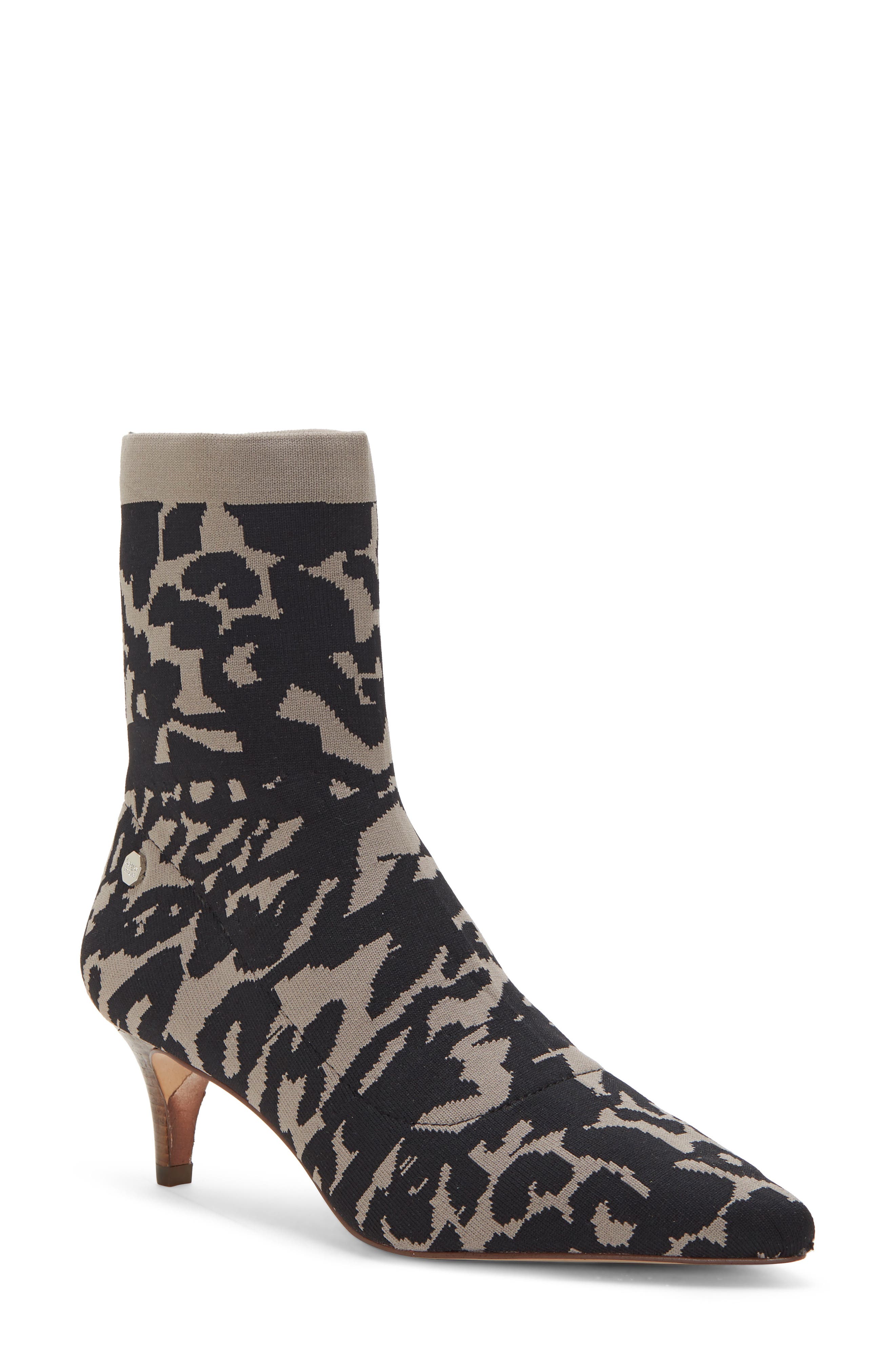 Vachel Sock Bootie, Main, color, GREY ANIMAL PRINT FABRIC