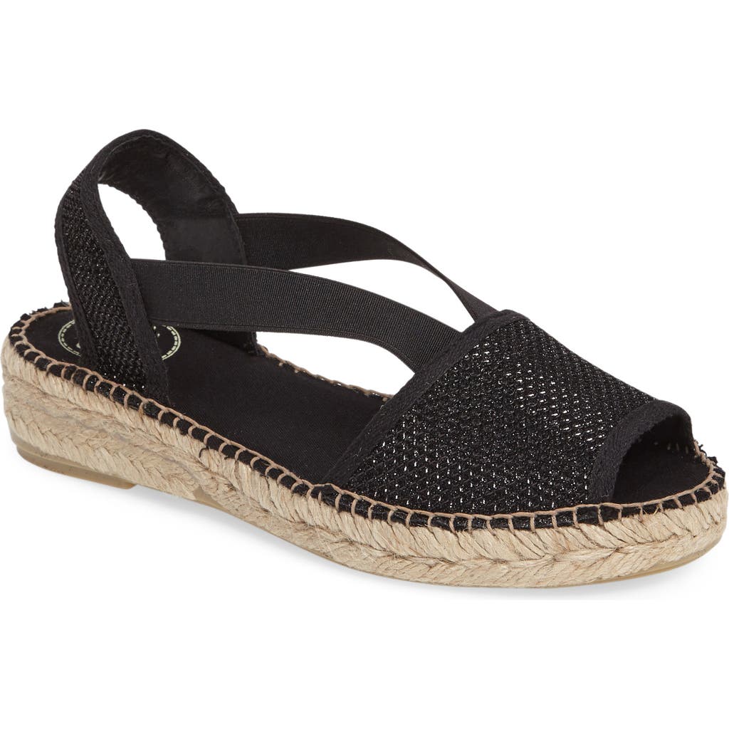 Toni Pons Estel Espadrille Sandal in Black Fabric at Nordstrom, Size 39
