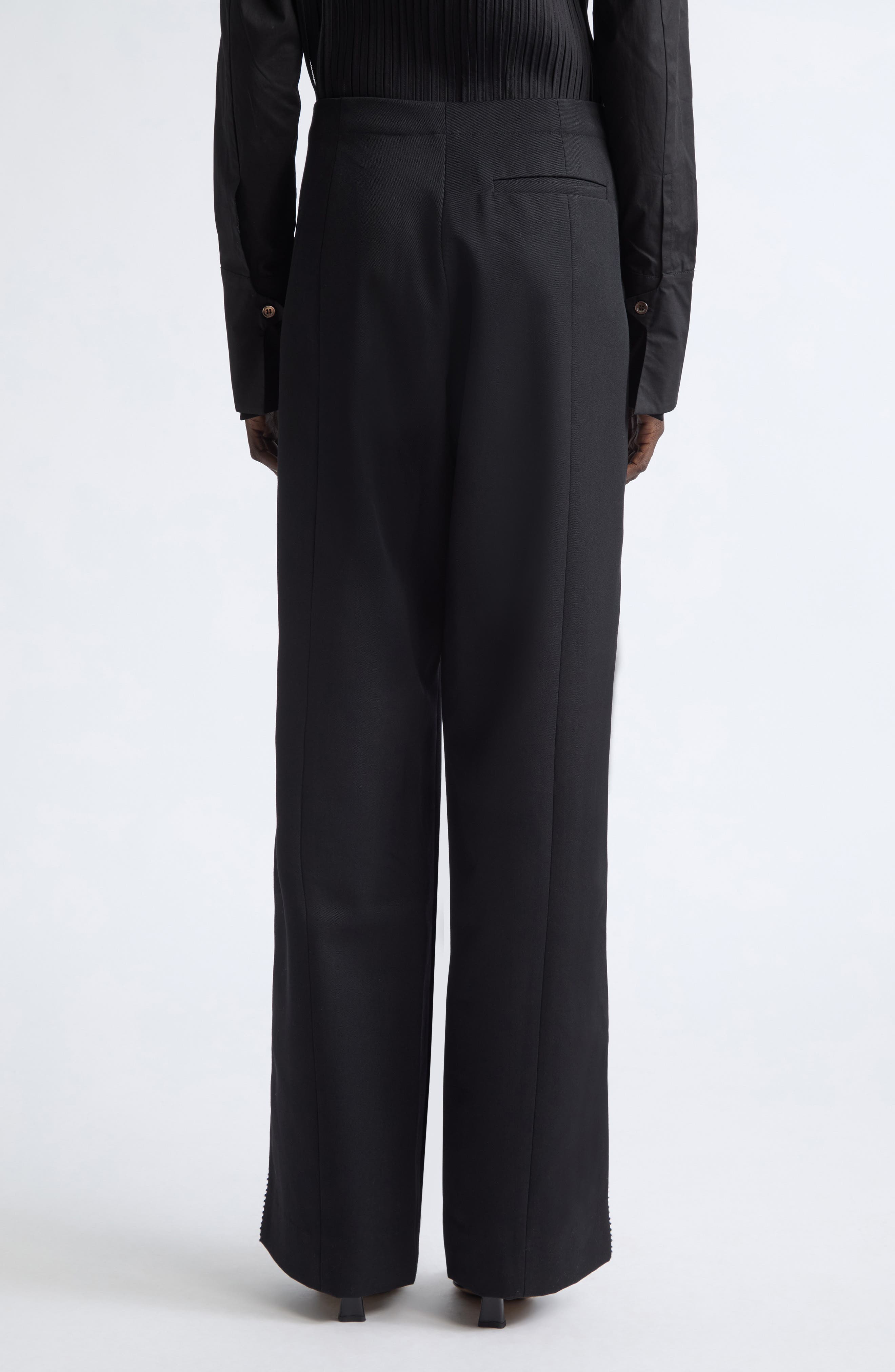Diotima Trine Side Embroidered Wool Wide Leg Pants (Women) | Nordstrom