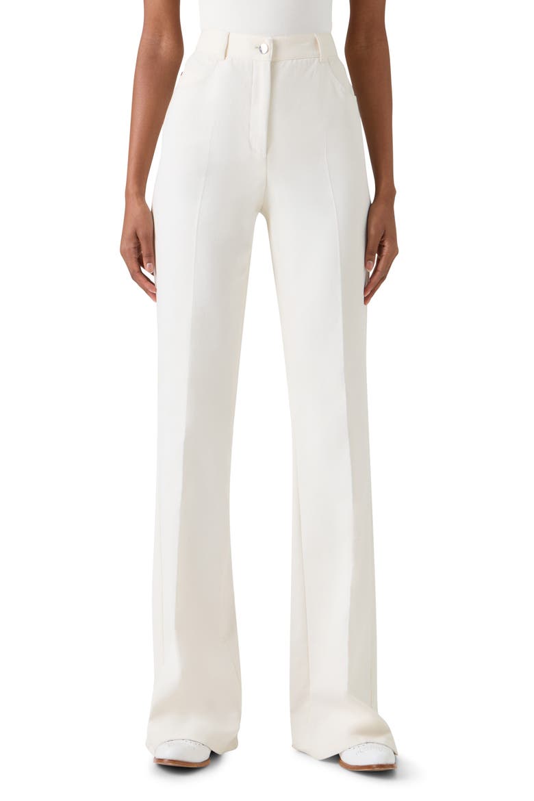 Farid High Waist Cotton & Silk Blend Pants, Main, color, ECRU