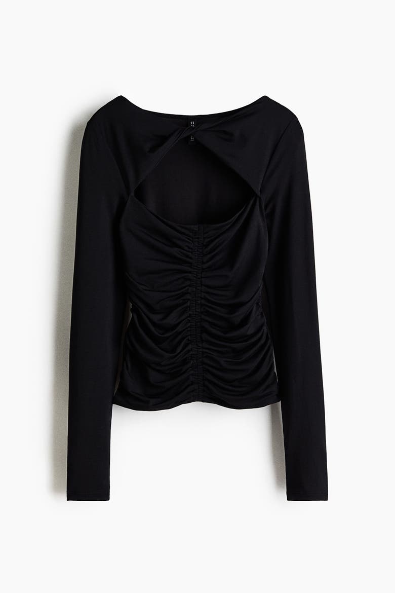 Cut-out Jersey Top, Alternate, color, Black