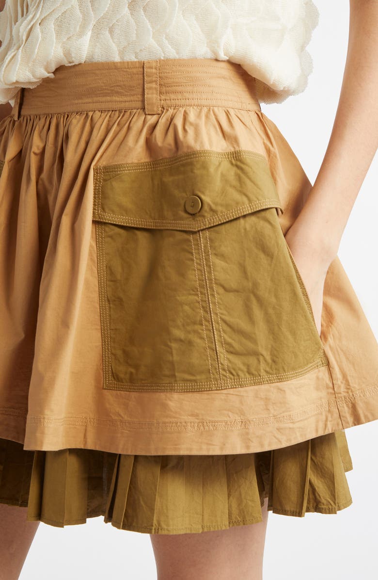 Ulla Johnson Jacqueline Colorblock Tiered Cotton Miniskirt, Alternate, color, 