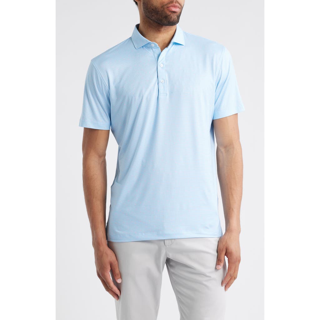 Johnnie-o Tundra Microprint Featherweight Performance Polo In Blue