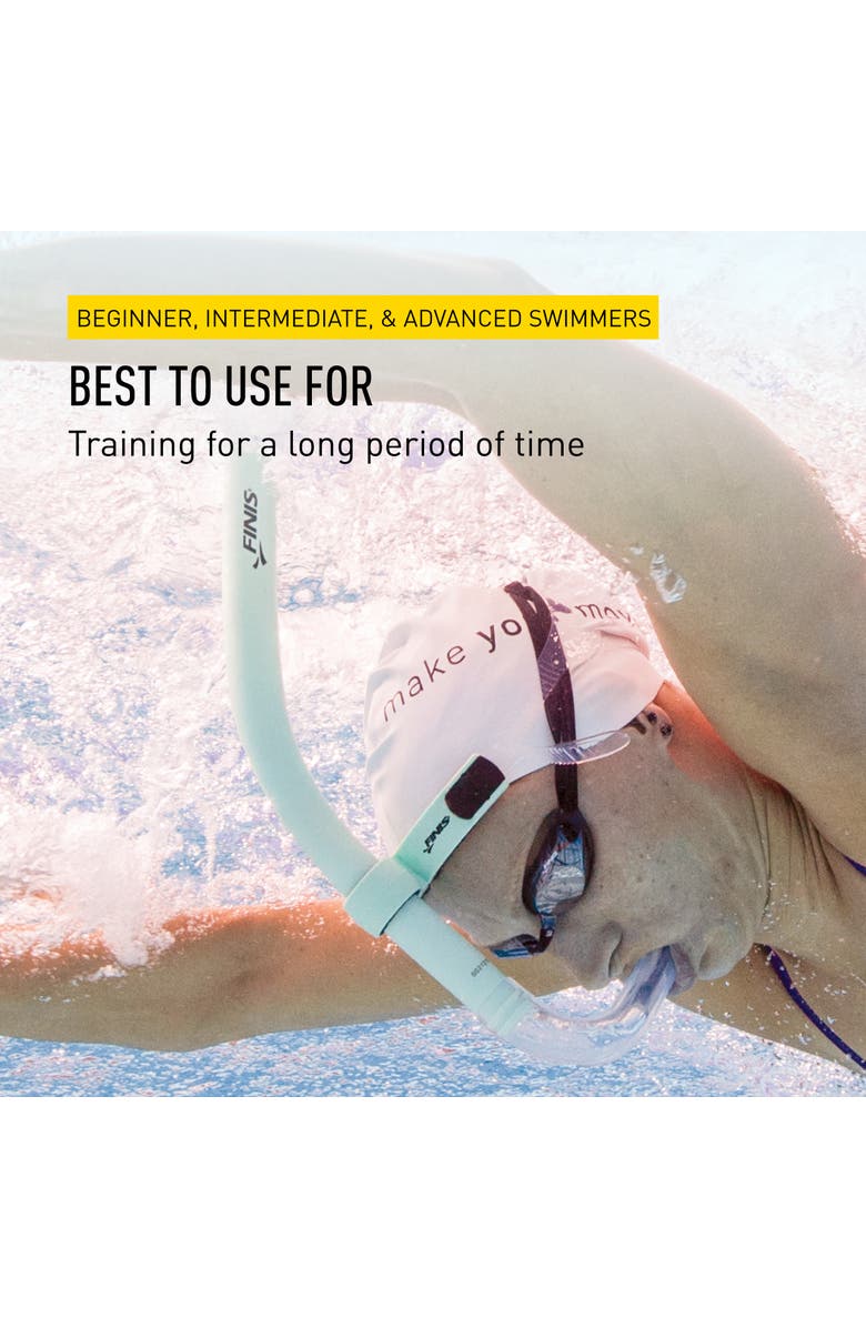 FINIS Glide Center Mount Swim Snorkel for Adults Adjustable Fit Technique Endurance Training, Alternate, color, Mint Green