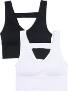 90 DEGREE BY REFLEX Bianca 2-Pack V-Neck Rib Seamless Bralettes