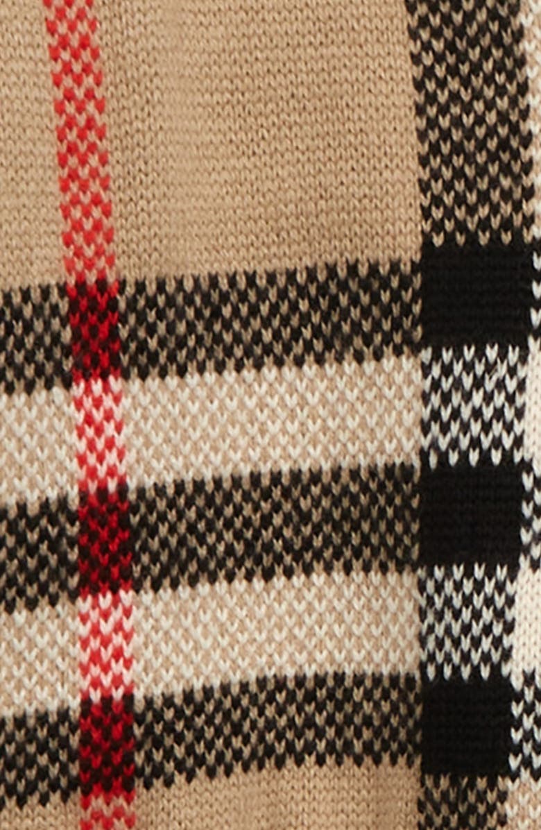 Burberry Kids' Denny Jacquard Check Wool & Cashmere Sweater, Alternate, color,