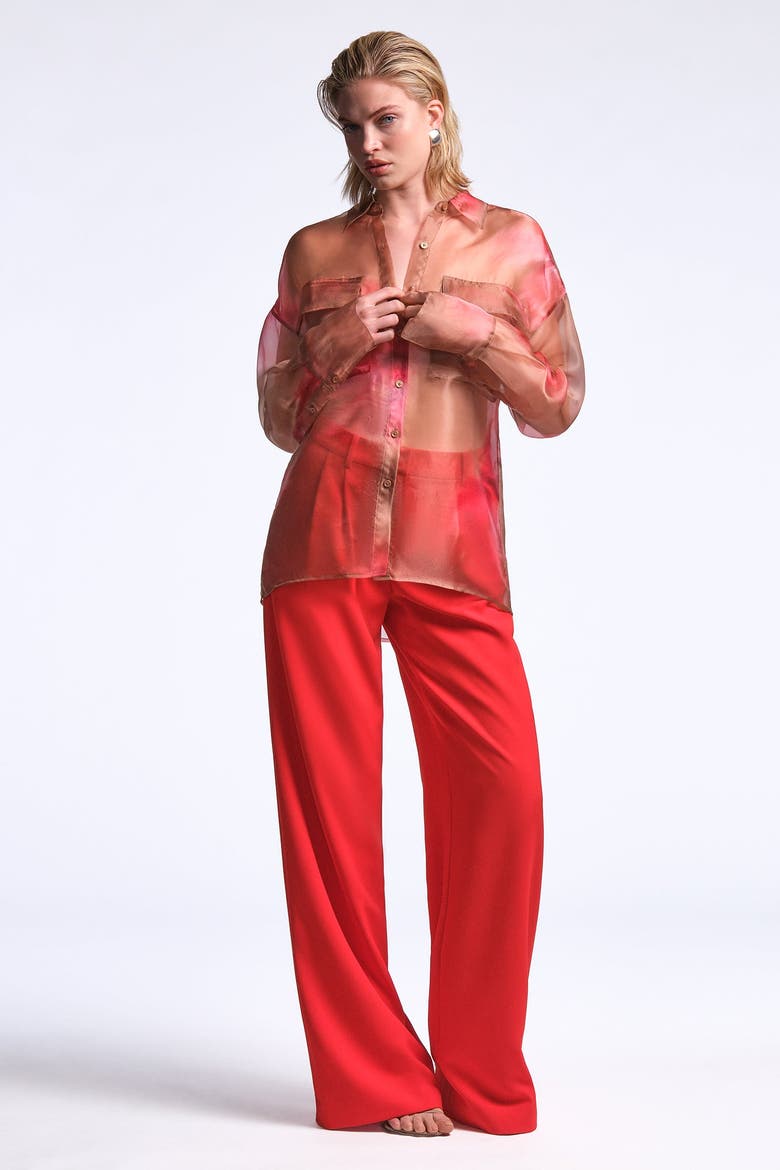 Pauline Shirt, Alternate, color, Flame Meadow Print
