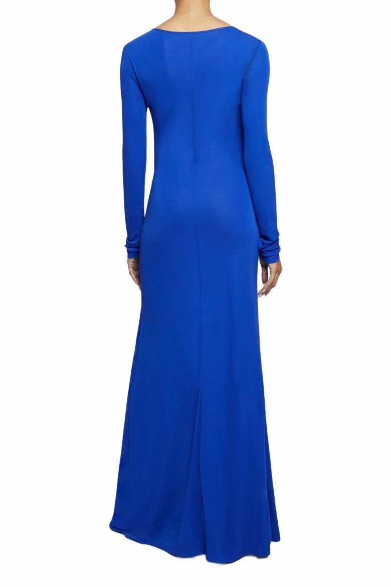 ABBY Long Sleeve Maxi Dress with Side Ruching in Fluid Jersey, Alternate, color, VIOLET BLUE