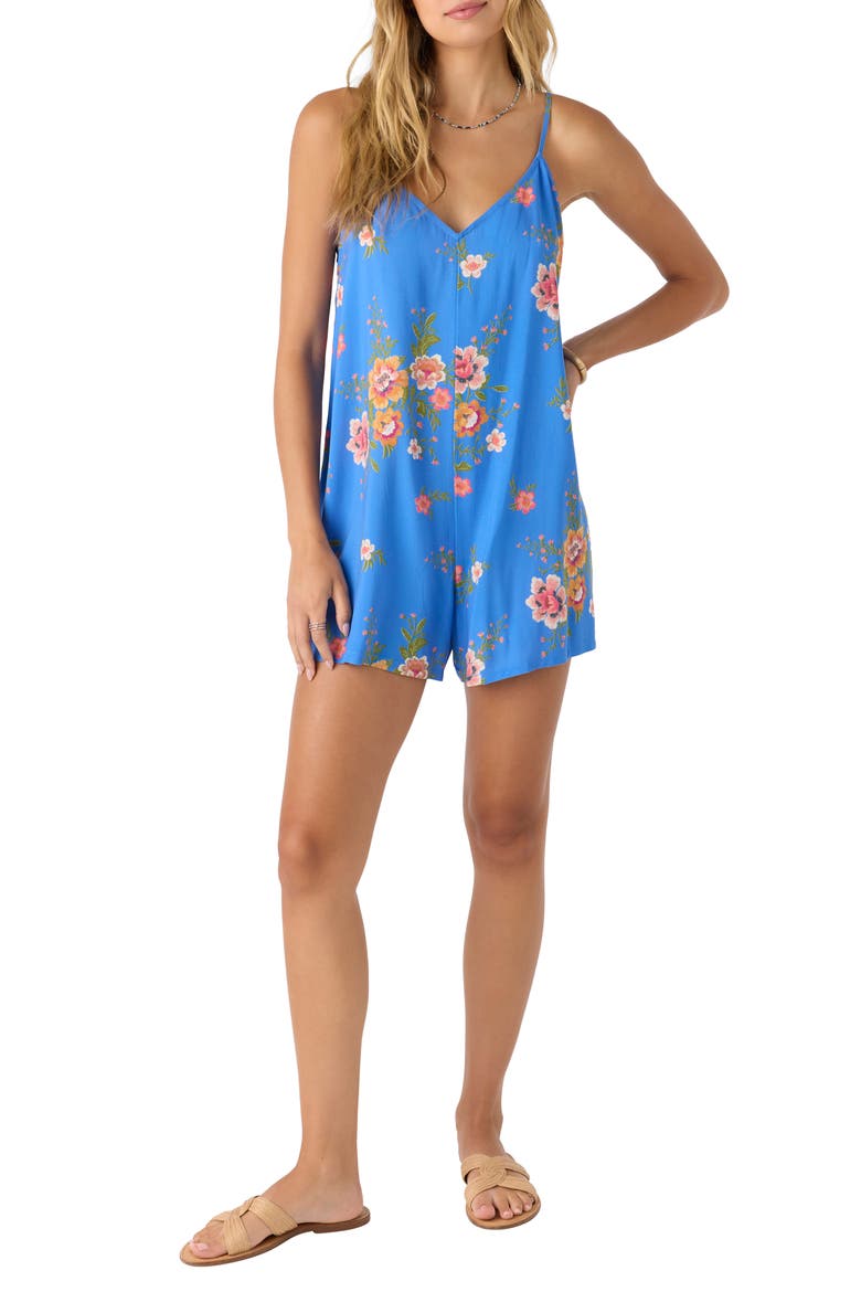 Kylin Floral Romper, Alternate, color, REGATTA