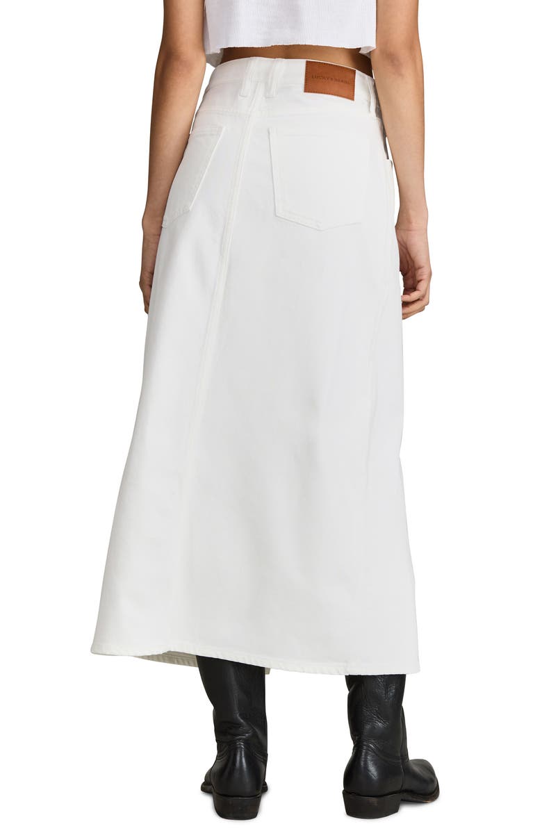 Lucky Brand Front Slit Denim Maxi Skirt, Alternate, color, 